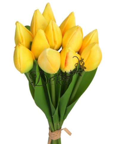 TULIPANY BUKIET TULIPANÓW SZTUCZNE KWIATY GUMOWE 35CM 12GAŁ