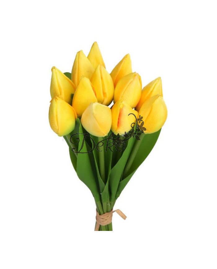 TULIPANY BUKIET TULIPANÓW SZTUCZNE KWIATY GUMOWE 35CM 12GAŁ