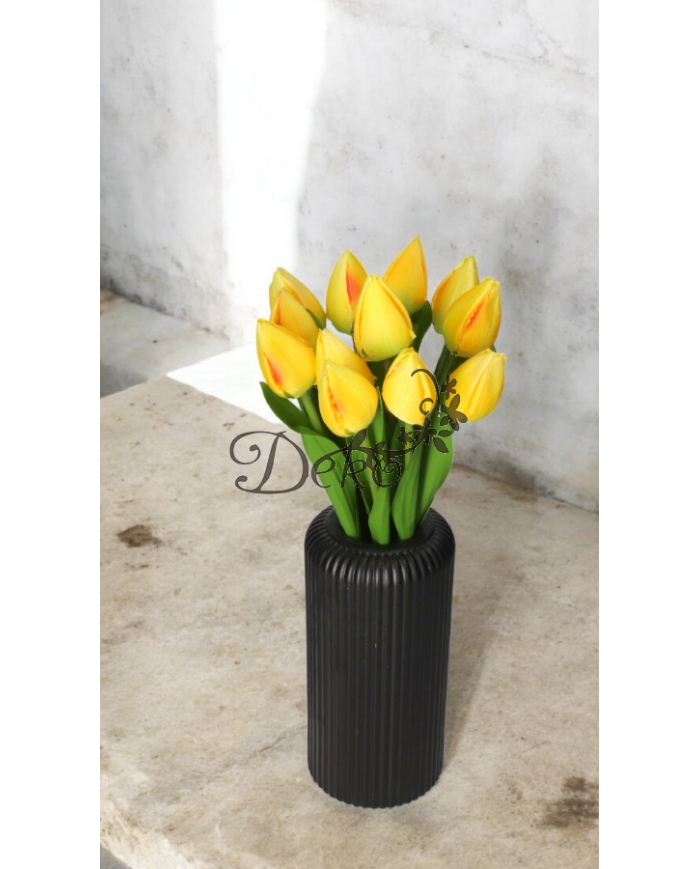 TULIPANY BUKIET TULIPANÓW SZTUCZNE KWIATY GUMOWE 35CM 12GAŁ