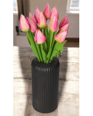 TULIPANY BUKIET TULIPANÓW SZTUCZNE KWIATY GUMOWE 35CM 12GAŁ