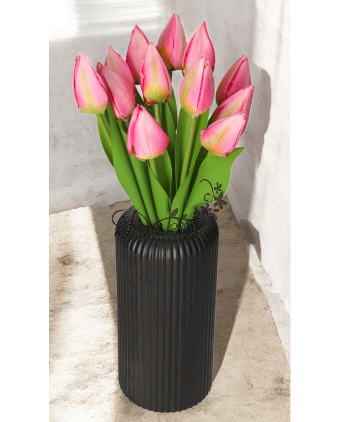 TULIPANY BUKIET TULIPANÓW SZTUCZNE KWIATY GUMOWE 35CM 12GAŁ