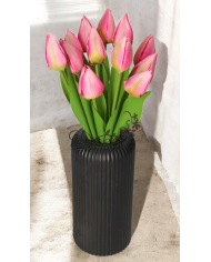 TULIPANY BUKIET TULIPANÓW SZTUCZNE KWIATY GUMOWE 35CM 12GAŁ