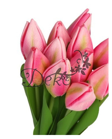 TULIPANY BUKIET TULIPANÓW SZTUCZNE KWIATY GUMOWE 35CM 12GAŁ