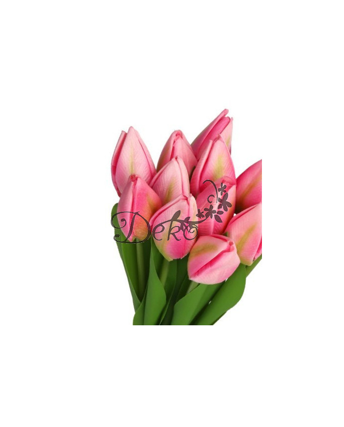 TULIPANY BUKIET TULIPANÓW SZTUCZNE KWIATY GUMOWE 35CM 12GAŁ