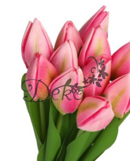 TULIPANY BUKIET TULIPANÓW SZTUCZNE KWIATY GUMOWE 35CM 12GAŁ