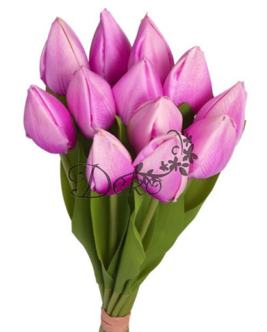 TULIPANY BUKIET TULIPANÓW SZTUCZNE KWIATY GUMOWE 35CM 12GAŁ