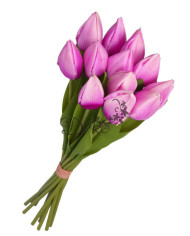 TULIPANY BUKIET TULIPANÓW SZTUCZNE KWIATY GUMOWE 35CM 12GAŁ