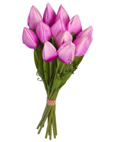 TULIPANY BUKIET TULIPANÓW SZTUCZNE KWIATY GUMOWE 35CM 12GAŁ
