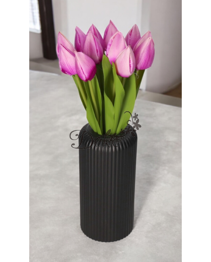 TULIPANY BUKIET TULIPANÓW SZTUCZNE KWIATY GUMOWE 35CM 12GAŁ