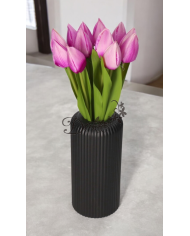 TULIPANY BUKIET TULIPANÓW SZTUCZNE KWIATY GUMOWE 35CM 12GAŁ