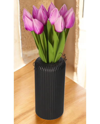 TULIPANY BUKIET TULIPANÓW SZTUCZNE KWIATY GUMOWE 35CM 12GAŁ
