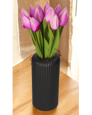 TULIPANY BUKIET TULIPANÓW SZTUCZNE KWIATY GUMOWE 35CM 12GAŁ