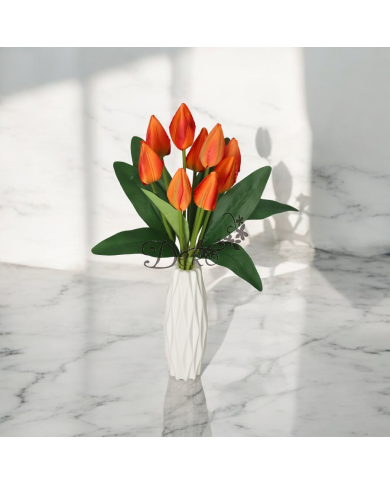 TULIPANY BUKIET TULIPANÓW SZTUCZNE KWIATY 45CM 9GAŁ