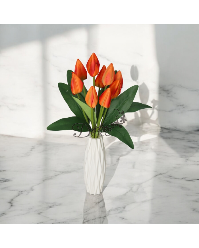 TULIPANY BUKIET TULIPANÓW SZTUCZNE KWIATY 45CM 9GAŁ