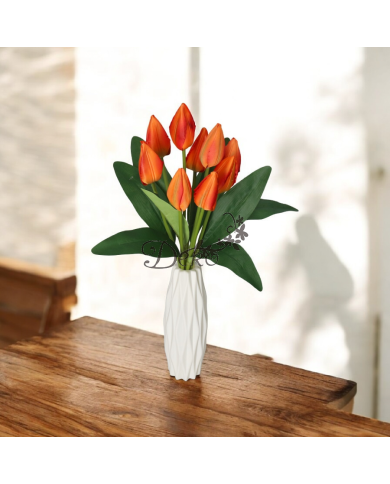 TULIPANY BUKIET TULIPANÓW SZTUCZNE KWIATY 45CM 9GAŁ