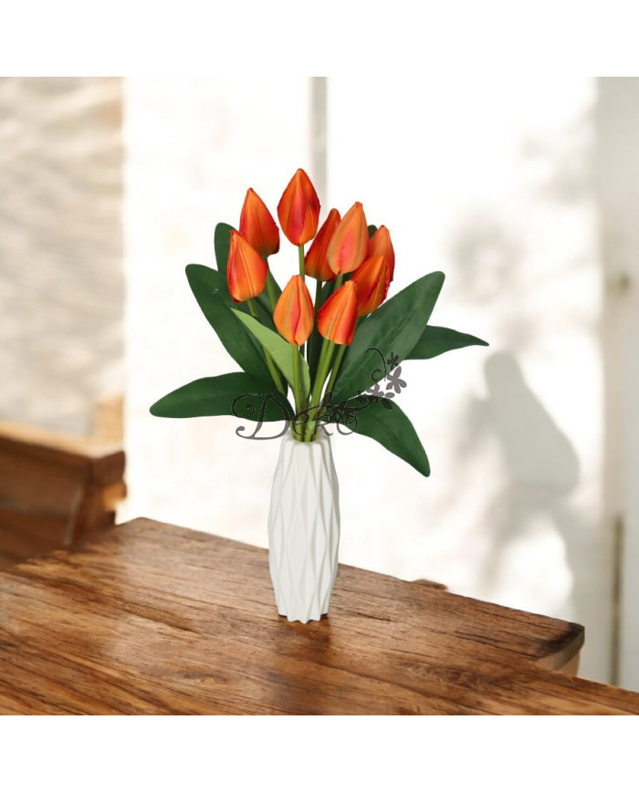 TULIPANY BUKIET TULIPANÓW SZTUCZNE KWIATY 45CM 9GAŁ