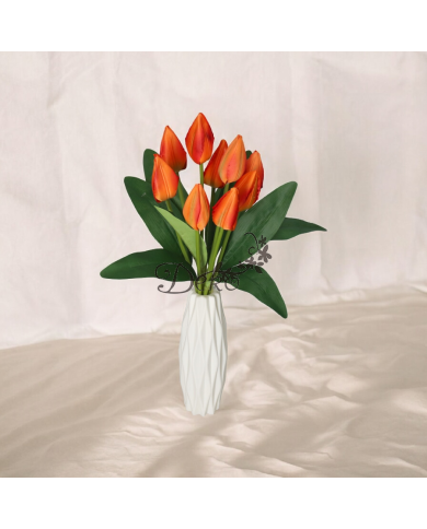 TULIPANY BUKIET TULIPANÓW SZTUCZNE KWIATY 45CM 9GAŁ