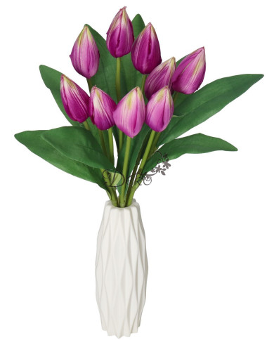 TULIPANY BUKIET TULIPANÓW SZTUCZNE KWIATY 45CM 9GAŁ