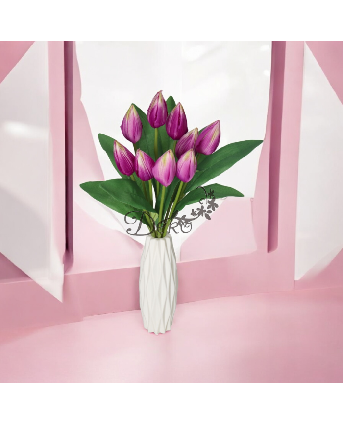 TULIPANY BUKIET TULIPANÓW SZTUCZNE KWIATY 45CM 9GAŁ