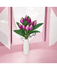 TULIPANY BUKIET TULIPANÓW SZTUCZNE KWIATY 45CM 9GAŁ