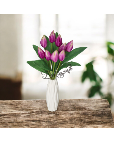 TULIPANY BUKIET TULIPANÓW SZTUCZNE KWIATY 45CM 9GAŁ