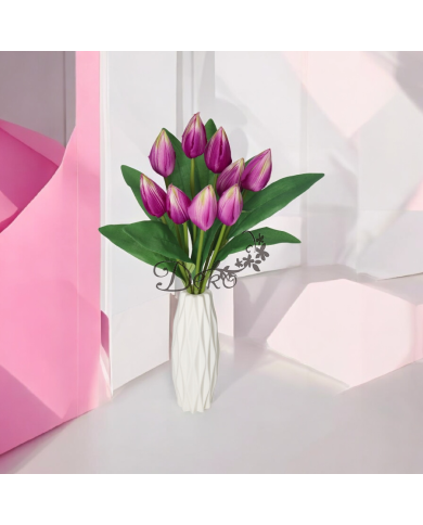 TULIPANY BUKIET TULIPANÓW SZTUCZNE KWIATY 45CM 9GAŁ