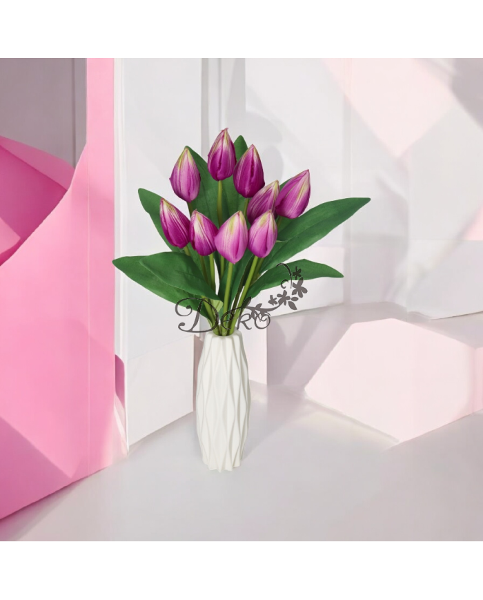 TULIPANY BUKIET TULIPANÓW SZTUCZNE KWIATY 45CM 9GAŁ