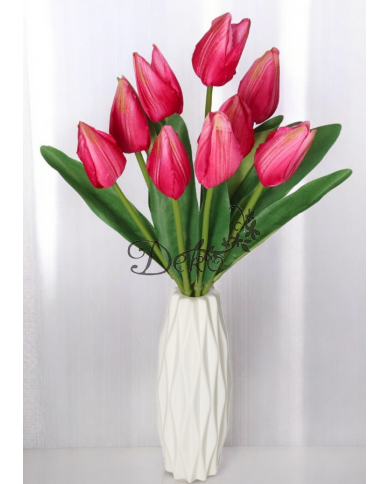 TULIPANY BUKIET TULIPANÓW SZTUCZNE KWIATY 45CM 9GAŁ