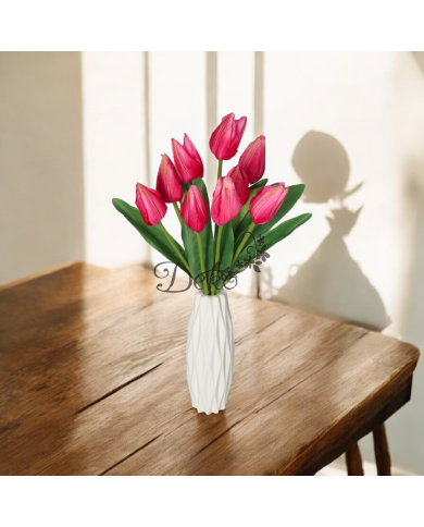 TULIPANY BUKIET TULIPANÓW SZTUCZNE KWIATY 45CM 9GAŁ