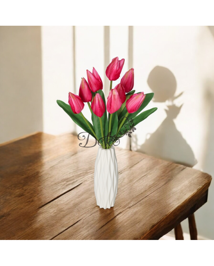 TULIPANY BUKIET TULIPANÓW SZTUCZNE KWIATY 45CM 9GAŁ