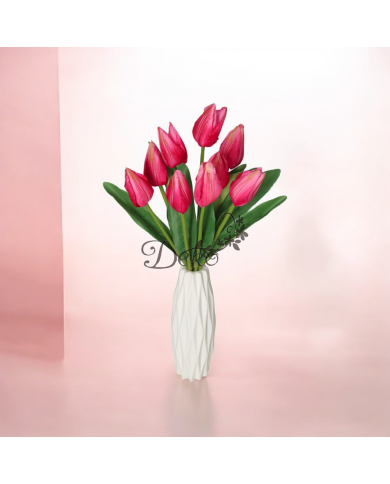 TULIPANY BUKIET TULIPANÓW SZTUCZNE KWIATY 45CM 9GAŁ