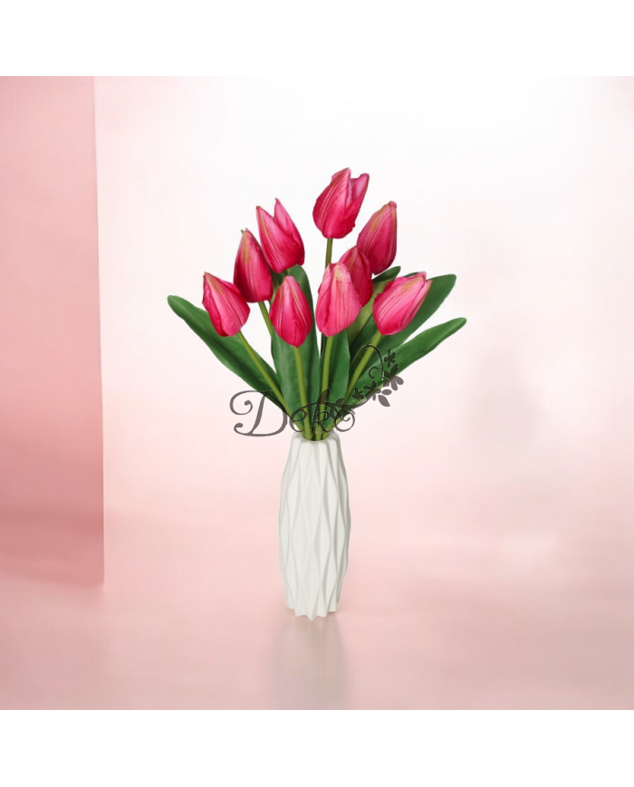 TULIPANY BUKIET TULIPANÓW SZTUCZNE KWIATY 45CM 9GAŁ