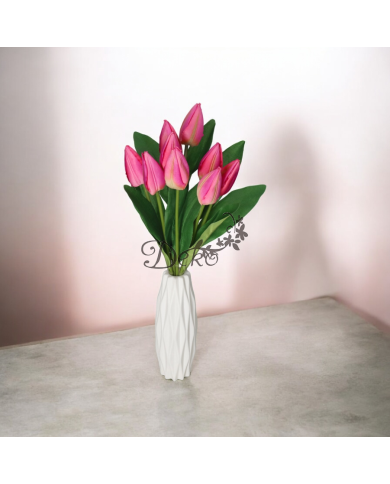 TULIPANY BUKIET TULIPANÓW SZTUCZNE KWIATY 45CM 9GAŁ