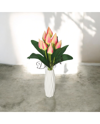 TULIPANY BUKIET TULIPANÓW SZTUCZNE KWIATY 45CM 9GAŁ