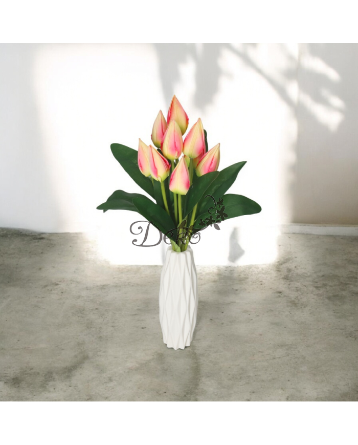 TULIPANY BUKIET TULIPANÓW SZTUCZNE KWIATY 45CM 9GAŁ