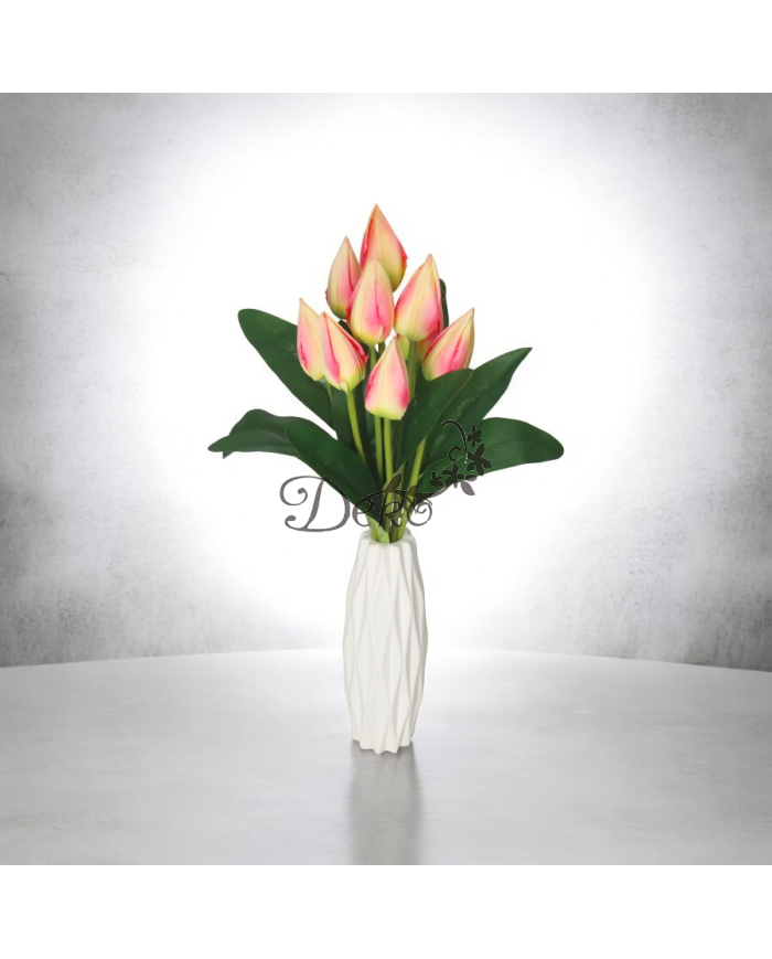 TULIPANY BUKIET TULIPANÓW SZTUCZNE KWIATY 45CM 9GAŁ