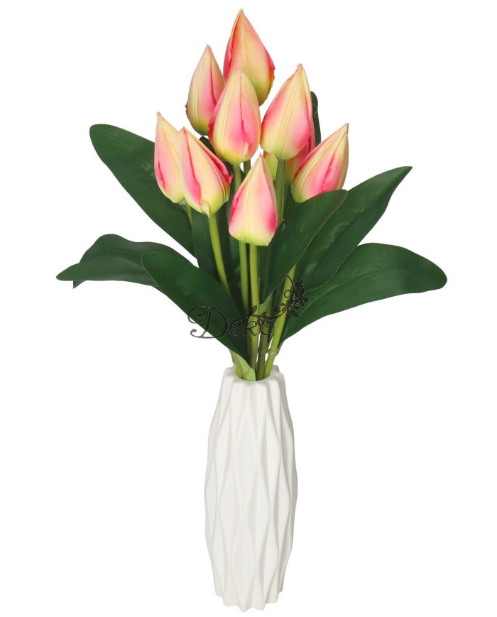 TULIPANY BUKIET TULIPANÓW SZTUCZNE KWIATY 45CM 9GAŁ