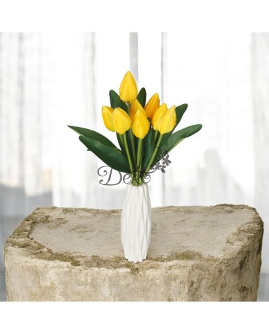 TULIPANY BUKIET TULIPANÓW SZTUCZNE KWIATY 45CM 9GAŁ