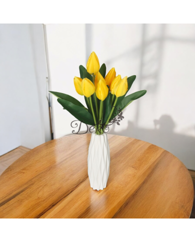 TULIPANY BUKIET TULIPANÓW SZTUCZNE KWIATY 45CM 9GAŁ