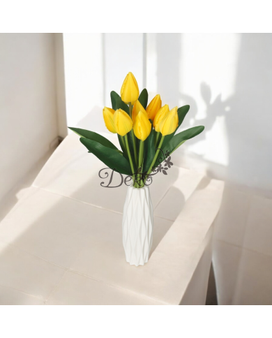 TULIPANY BUKIET TULIPANÓW SZTUCZNE KWIATY 45CM 9GAŁ
