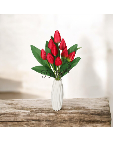 TULIPANY BUKIET TULIPANÓW SZTUCZNE KWIATY 45CM 9GAŁ