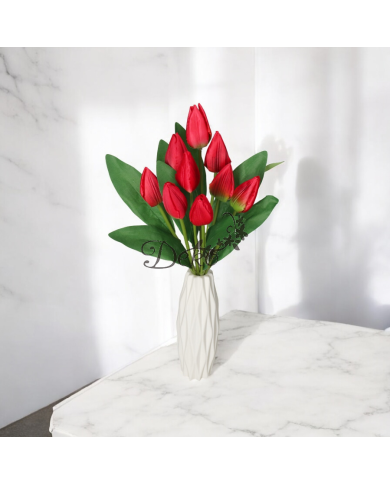 TULIPANY BUKIET TULIPANÓW SZTUCZNE KWIATY 45CM 9GAŁ