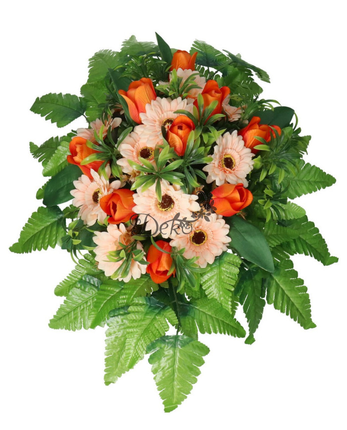 STROIK NA GRÓB KOMPOZYCJA DUŻA SZTUCZNE KWIATY