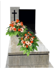 STROIK NA GRÓB KOMPOZYCJA DUŻA SZTUCZNE KWIATY