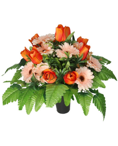 STROIK NA GRÓB DUŻY KOMPOZYCJA SZTUCZNE KWIATY DO WAZONU