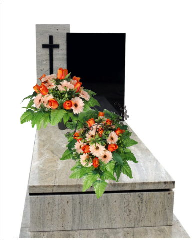 STROIK NA GRÓB DUŻY KOMPOZYCJA SZTUCZNE KWIATY DO WAZONU