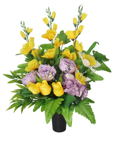 STROIK NA GRÓB DUŻY KOMPOZYCJA SZTUCZNE KWIATY DO WAZONU