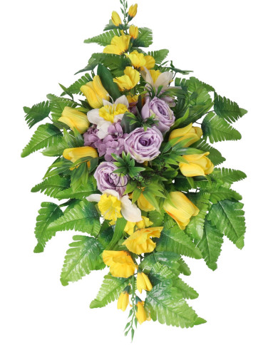 STROIK NA GRÓB KOMPOZYCJA DUŻA SZTUCZNE KWIATY