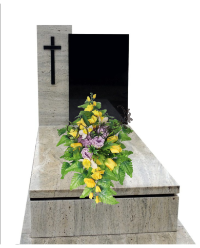 STROIK NA GRÓB KOMPOZYCJA DUŻA SZTUCZNE KWIATY
