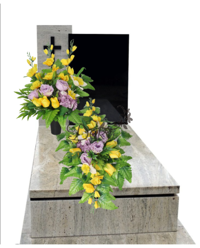 STROIK NA GRÓB KOMPOZYCJA DUŻA SZTUCZNE KWIATY